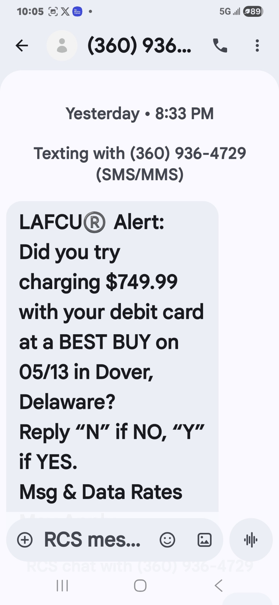 Newest text scam